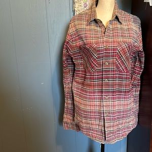 Upcycled bleach dyed flannel shirt